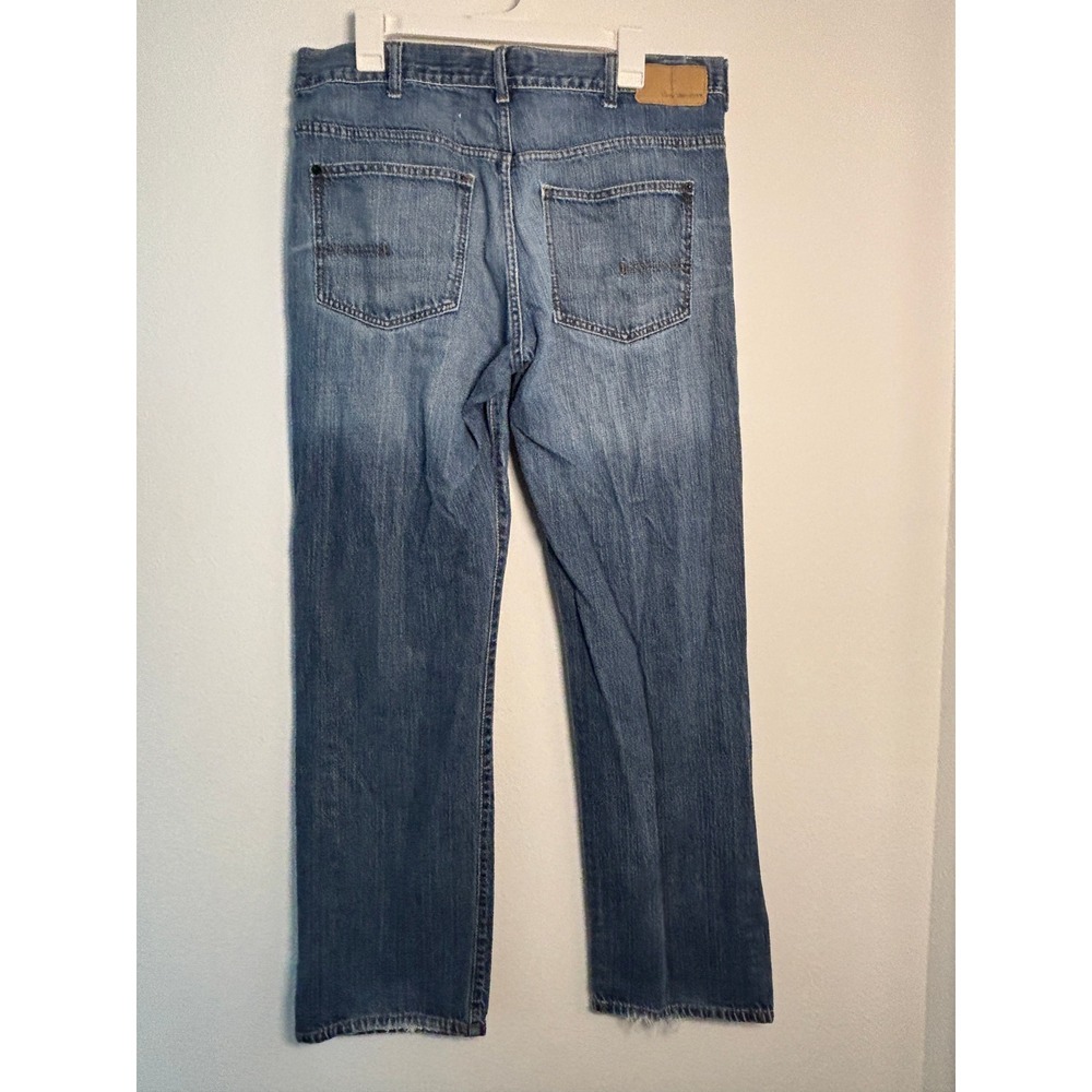 Calvin Klein‎ Jeans Mens 36 Relaxed Straight Blue Denim Distressed Medium Wash